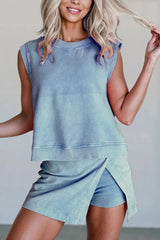 Damski zestaw z topem i spódniczką z rozcięciem Mineral Wash Tank Top i Slit