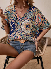 Koszule damskie 2024 letnie eleganckie koszule w kwiatowy wzór