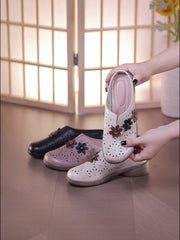 【EU 35-42】🌸Eleganckie damskie skórzane sandały z wyciętym kwiatowym wzorem