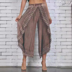 Damskie koronkowe spodnie haremowe z szerokimi nogawkami