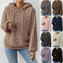 Kurtka dresowa z kapturem dwustronna aksamitna pogrubiona żakardowa