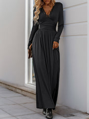 2024 nowa jesienna damska jednokolorowa sukienka szczelna slim fit