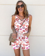 Wiosenny i letni kombinezon typu tie-dye INS Domowy kombinezon ze sznurkiem