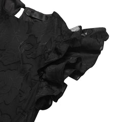 Wielowarstwowe rękawy to nie długa żakardowa sukienka z rozcięciami