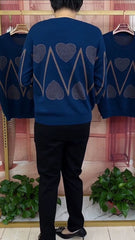 Uroczy, luźny top z rękawem 3/4 na jesień