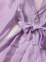 Koszula z długim rękawem i prześwitującym paskiem z klapami z 2025 roku