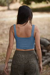 Ins trend w modzie w jednolitym kolorze, seksowna, gwintowana krótka kamizelka