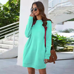 🌟👚Modna damska bluza dresowa z długim rękawem i okrągłym dekoltem