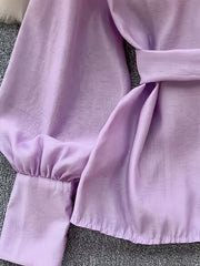 Koszula z długim rękawem i prześwitującym paskiem z klapami z 2025 roku