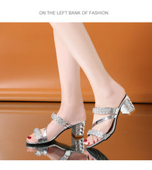 💕Damskie sandały na wysokim obcasie z kamieniami szlachetnymi