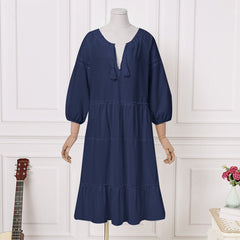 Koronkowa, patchworkowa spódnica z rękawami trzy czwarte