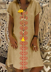 Bawełniana sukienka z dekoltem w szpic