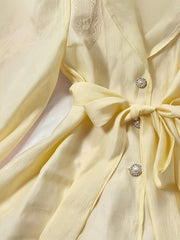 Koszula z długim rękawem i prześwitującym paskiem z klapami z 2025 roku