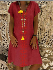 Bawełniana sukienka z dekoltem w szpic