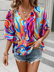 Koszule damskie 2024 letnie eleganckie koszule w kwiatowy wzór