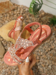 🔥 Last Day Promocja 50% zniżki -Women's Bling Rhinestone Boho Style Flat Sandals
