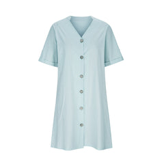 Sukienka średniej długości ze spranej bawełny. Spódnica w kształcie litery A