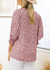 Letnia, szyfonowa koszula w kwiaty z krótkim rękawem dla kobiet