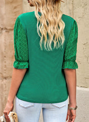 Damska koszulka z dzianinowym kardiganem i pustymi rękawami