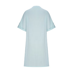 Sukienka średniej długości ze spranej bawełny. Spódnica w kształcie litery A