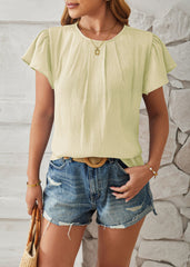 🦸♀️2024 Wiosna i lato, luźny top z błyszczącej, złotej tkaniny z płatkami i rękawami