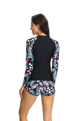 Obcisły strój kąpielowy z nadrukiem do snorkelingu i surfingu