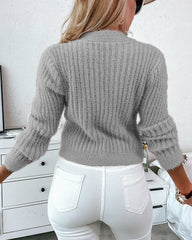 🌞Pluszowy sweterek z dzianiny