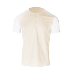 Męska koszulka z waflowym nadrukiem Plus Size Henley z krótkim rękawem