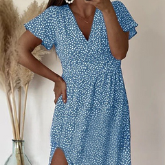 Seksowna damska sukienka maxi z rozcięciem z boku