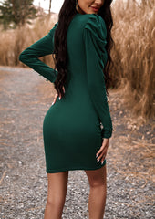 🌷Damska sukienka z plisowanym rękawem i kopertowym dekoltem