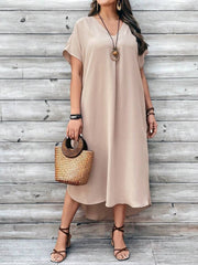 Sukienka swobodna z dekoltem w serek w dużym rozmiarze