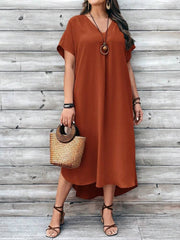 Sukienka swobodna z dekoltem w serek w dużym rozmiarze