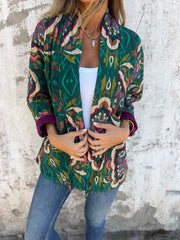 Damski kardigan z długim rękawem i nadrukiem