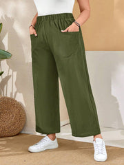 Damskie spodnie z szerokimi nogawkami na jesień i zimę
