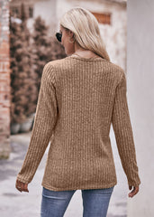 Damska luźna koszulka z okrągłym dekoltem, zapinana na guziki