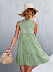 🌞 Wiosna/Lato 2024 Sukienka bez rękawów Halter Spódnica o linii A
