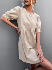 🤼♀️ Letnia, gorąca wyprzedaż sukienka z bufiastymi rękawami i guzikami