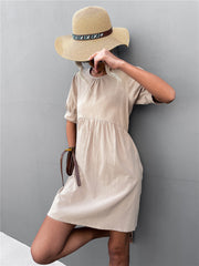 🤼♀️ Letnia, gorąca wyprzedaż sukienka z bufiastymi rękawami i guzikami