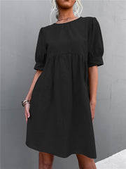🤼♀️ Letnia, gorąca wyprzedaż sukienka z bufiastymi rękawami i guzikami