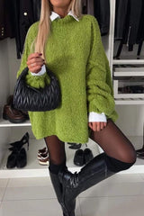 Damski wielokolorowy dwuczęściowy sweter typu pullover