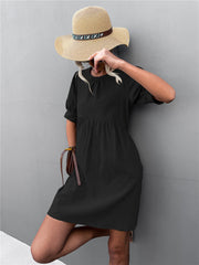 🤼♀️ Letnia, gorąca wyprzedaż sukienka z bufiastymi rękawami i guzikami