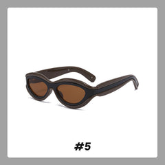 Okulary przeciwsłoneczne Cat-Eye z ochroną UV i blokami kolorów