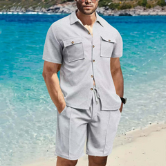 Koszula męska z krótkim rękawem i spodenki 2-częściowy komplet