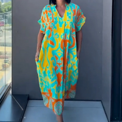 Damska, elegancka elegancka sukienka w dekolcie