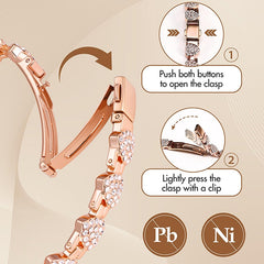 Damskie magnetyczne miedziane bransoletki w kształcie serca