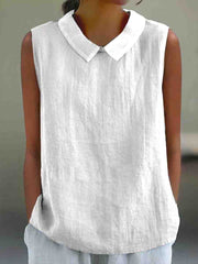 Damska swobodna kamizelka z bawełny i lnu