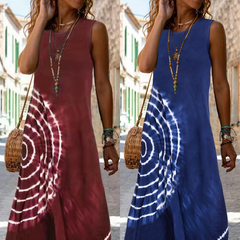 💕Damska sukienka midi bez rękawów na co dzień