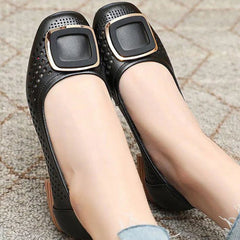 Plażowane skórzane buty z miękkimi podeszwami i lukami dla kobiet