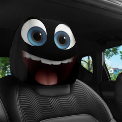 😆 Zabawne pokrowce na zagłówki w kształcie samochodów z kreskówek - uniwersalne dopasowanie 2D 🚗