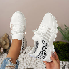 Wzór w panterkę🏃Wygodne, oddychające tenisówki damskie👟